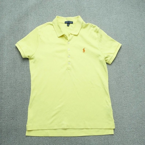 Polo Ralph Lauren Polo Shirt Men's Size L/G Yellow Short Sleeve Collared - Picture 1 of 7